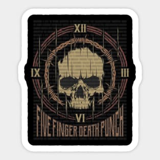 Five Finger Death Punch Vintage Skull Sticker